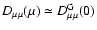$D_{\mu \mu }(\mu )\simeq D^{\rm G}_{\mu \mu }(0)$