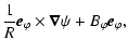 $\displaystyle \frac{1}{R}{\vec{e}}_{\varphi}\times{\vec{\nabla}}\psi + B_{\varphi}{\vec{e}}_{\varphi},$