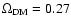 $\Omega_{\rm DM}=0.27$