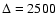 $\Delta=2500$