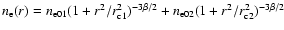 $n_{\rm e}(r)=n_{\rm e01}(1+r^2/r_{\rm
c1}^2)^{-3\beta/2}+n_{\rm e02}(1+r^2/r_{\rm c2}^2)^{-3\beta/2}$