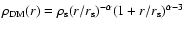 $\rho_{\rm DM}(r)=\rho_{\rm s} (r/r_{\rm
s})^{-\alpha}(1+r/r_{\rm s})^{\alpha-3}$