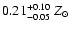 $0.21^{+0.10}_{-0.05}~Z_{\odot}$