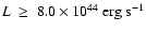 $L~\geq~8.0 \times 10^{44}~{\rm
erg~s^{-1}}$