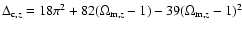 $\Delta_{{\rm c},z}=18\pi^2+82(\Omega_{{\rm m},z}-1)-39(\Omega_{{\rm m,}z}-1)^2$