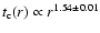 $t_{\rm c}(r)
\propto r^{1.54\pm 0.01}$