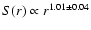 $S(r)\propto r^{1.01\pm 0.04}$