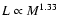$L \propto M^{1.33}$