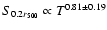 $S_{0.2 r_{500}} \propto
T^{0.81\pm0.19}$