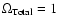 $\Omega_{{\rm Total}} = 1$