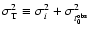 $\sigma_{{\rm T}}^{2} \equiv \sigma_i^{2} + \sigma_{t^{\rm obs}_0}^{2}$