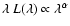 $\lambda~ L(\lambda)\propto\lambda^\alpha$