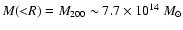 $M({<}R)= M_{200}\sim 7.7\times 10^{14}~M_\odot$