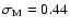 $\sigma_{\rm M}=0.44$