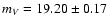 $m_V= 19.20 \pm 0.17$