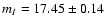 $m_I= 17.45 \pm 0.14$