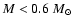 $M < 0.6~M_\odot$
