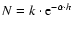 $N = k \cdot {\rm e}^{-\alpha\cdot h}$