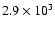 $2.9 \times 10^3$