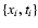 $ \{
x_{i},t_{i}\}$