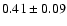 $0.41\pm 0.09$