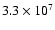 $3.3\times 10^7$