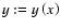 $y := y\left( x\right)$