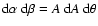 ${\rm d}\alpha~{\rm d}\beta = A~{\rm d}A~{\rm d}\theta$