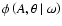 $\phi\left( A,\theta\left\vert\right.\omega\right)$