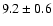 $9.2\pm0.6$