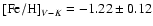 ${\rm [Fe/H]}_{V-K} = -1.22 \pm 0.12$