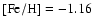 ${\rm [Fe/H]}=-1.16$