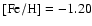 ${\rm [Fe/H]}=-1.20$