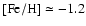 ${\rm [Fe/H]}\simeq -1.2$