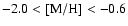 $-2.0 < {\rm [M/H]}< -0.6$