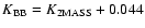 $K_{\rm BB} = K_{\rm 2MASS}+0.044$
