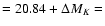 $=20.84+\Delta M_K=$