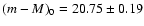 $(m-M)_0=20.75\pm 0.19$