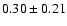 $0.30\pm 0.21$