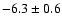 $-6.3\pm 0.6$
