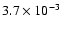 $3.7 \times 10^{-3}$