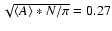 $\sqrt{\langle A \rangle * N / \pi} = 0.27$