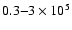 $0.3{-}3\times10^5$
