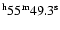 $\rm ^h55^m49.3^s$