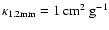 $\kappa_{1.2\rm {mm}}=1 ~\rm {cm}^2~g^{-1}$