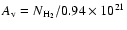 $A_{\rm v}=N_{\rm {H_2}}/0.94 \times 10^{21}$
