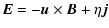 $\displaystyle {\vec E}=-{\vec u}\times{\vec B}+\eta{\vec j}$