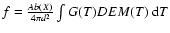 $f = \frac{Ab(X)}{4 \pi d^2} \int G(T) DEM(T)~{\rm d}T$