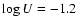 $\log U = -1.2$
