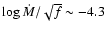 $\log
\dot{M}/\sqrt{f} \sim -4.3$
